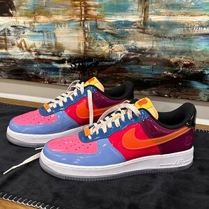 Nike x Undefeated Air Force 1 Sneakers with Pink and Blue Accents